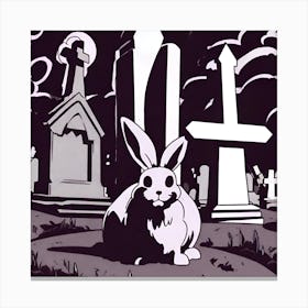 Graveyard Bunny Canvas Print