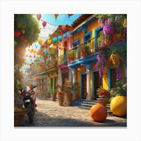 Colorful Street Canvas Print