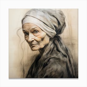 Portrait Of An Old Woman 3 Canvas Print