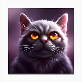 Cat With Glowing Eyes Canvas Print