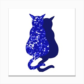 Blue Cats Canvas Print