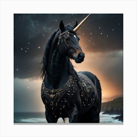 Black Unicorn Canvas Print