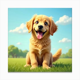 Golden Retriever Puppy Canvas Print