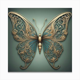 Gold Ornate Butterfly Canvas Print