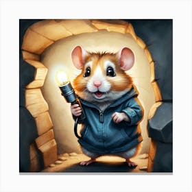 Hamster In A Cave 2 Canvas Print