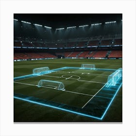 Soccer Field At Night Canvas Print