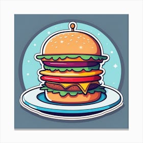 Hamburger On A Plate 146 Canvas Print