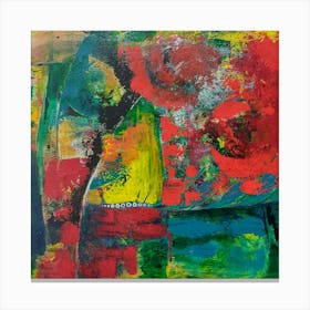 Abstract with Red & Green Canvas Print