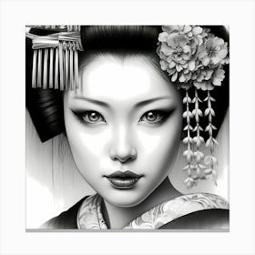 Japan Traditional Geisha Illustration By Ad 47 Canvas Print