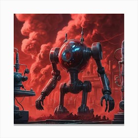 Robots In A Factory Canvas Print