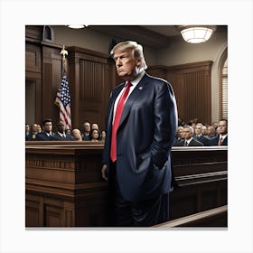 Trump In Court Canvas Print