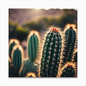 Cactus in the light Canvas Print