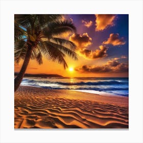 Sunset On The Beach 317 Canvas Print