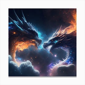 Dragons In The Sky 1 Canvas Print