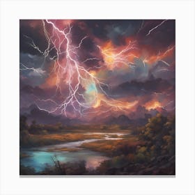 Lightning In The Sky Canvas Print