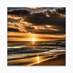 Sunset At The Beach 420 Canvas Print