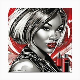 Black Woman With Red Lipstick Canvas Print