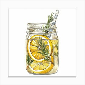 Iced Tea In A Mason Jar Canvas Print