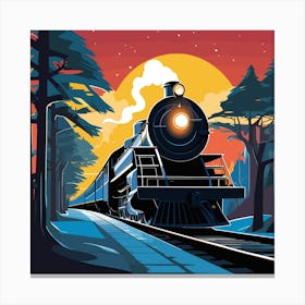 Train On The Tracks Canvas Print