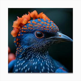 Blue Bird With Orange Feathers Canvas Print