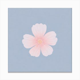 A White And Pink Flower In Minimalist Style Square Composition 684 Canvas Print