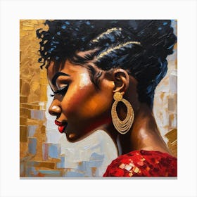 Portrait Of African American Woman Canvas Print