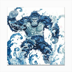 Gorilla In The Water Canvas Print