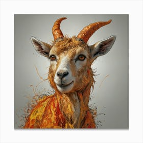 Goat In Flames Canvas Print