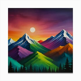 Mountains At Sunset Canvas Print