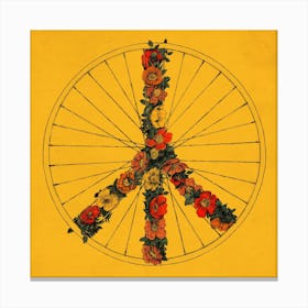 Peace and Bike In Colour Canvas Print
