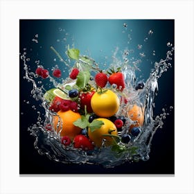 Fruit Splashing Water 3 Canvas Print