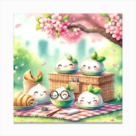 Spring Picnic chinese dim sum Canvas Print