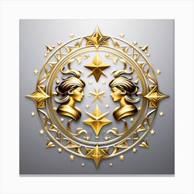 Zodiac symbol, Twins Canvas Print