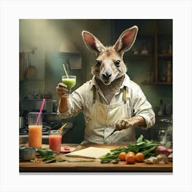 Kangaroo In The Kitchen 1 Canvas Print