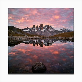 Sunrise In The Dolomites Canvas Print