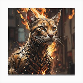 Fire Cat Canvas Print