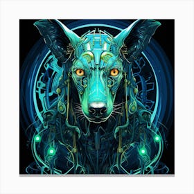Cyborg Dog Canvas Print