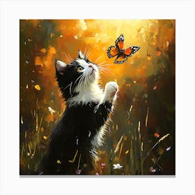 Butterfly Cat 4 Canvas Print