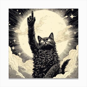 Cat Pointing Up The Sky Above 4 Canvas Print