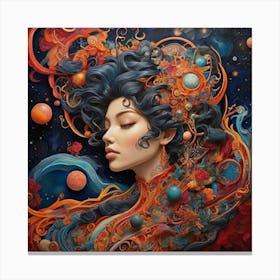 Psychedelic Woman print Canvas Print