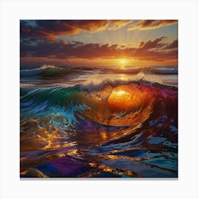 Sunset In The Ocean Canvas Print