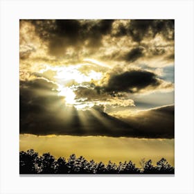 Sepia Sunset Rays Canvas Print