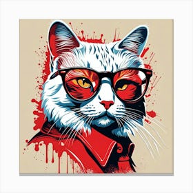 Cat In Glasses 5 Canvas Print