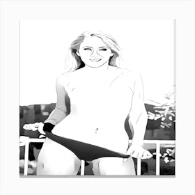 Nude Woman In Bikini 1 Canvas Print