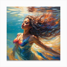 Underwater Woman Canvas Print