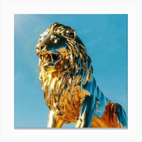 Golden Lion Statue Canvas Print