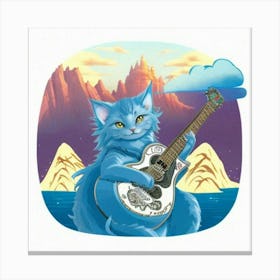 Guitarist Cat Canvas Print