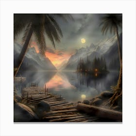 Evening on the island Canvas Print