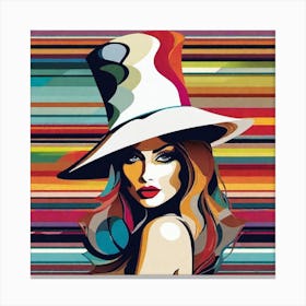 Woman In A Hat 4 Canvas Print