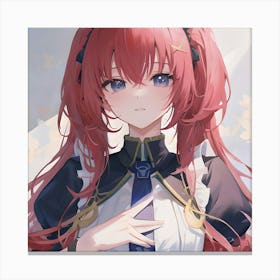 Anime Girl With Red Hair 1 Canvas Print